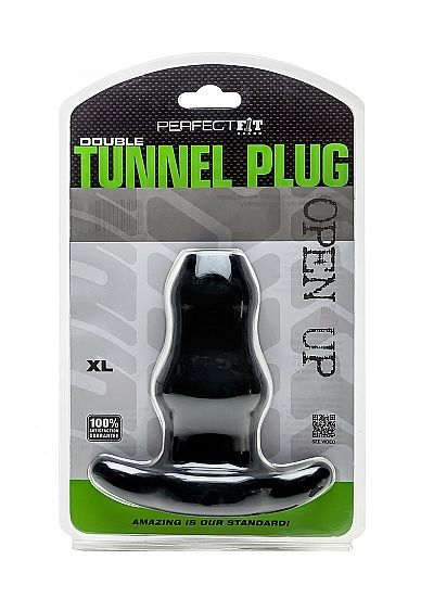 PERFECT FIT BRAND - PLUG DOBLE TÚNEL XL GRANDE NEGRO