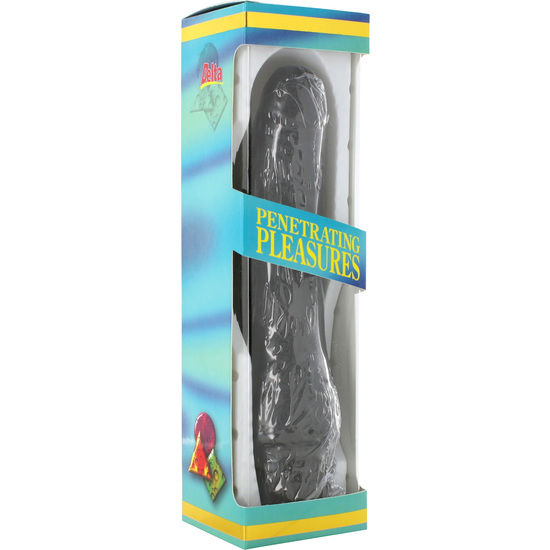 SEVEN CREATIONS - VINIL P-SHAPE VIBRATOR BLACK PENE 20 CM